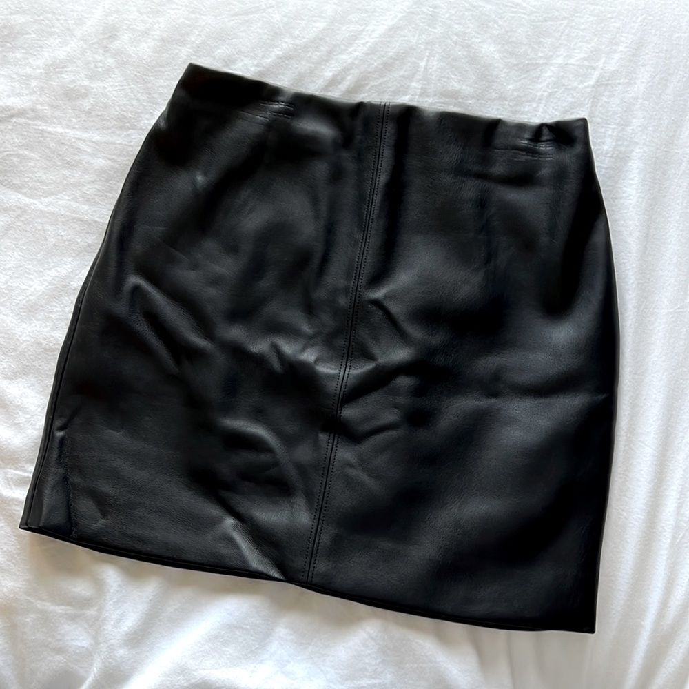 Black Faux Leather Skirt